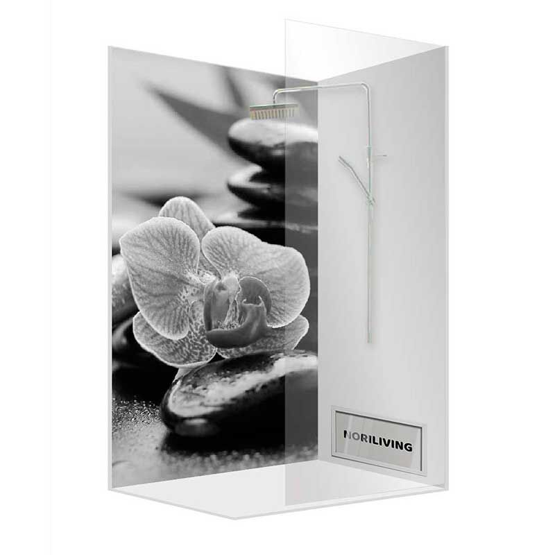 Dekorative Duschrückwand mit Orchideenbild und stilvollem Design