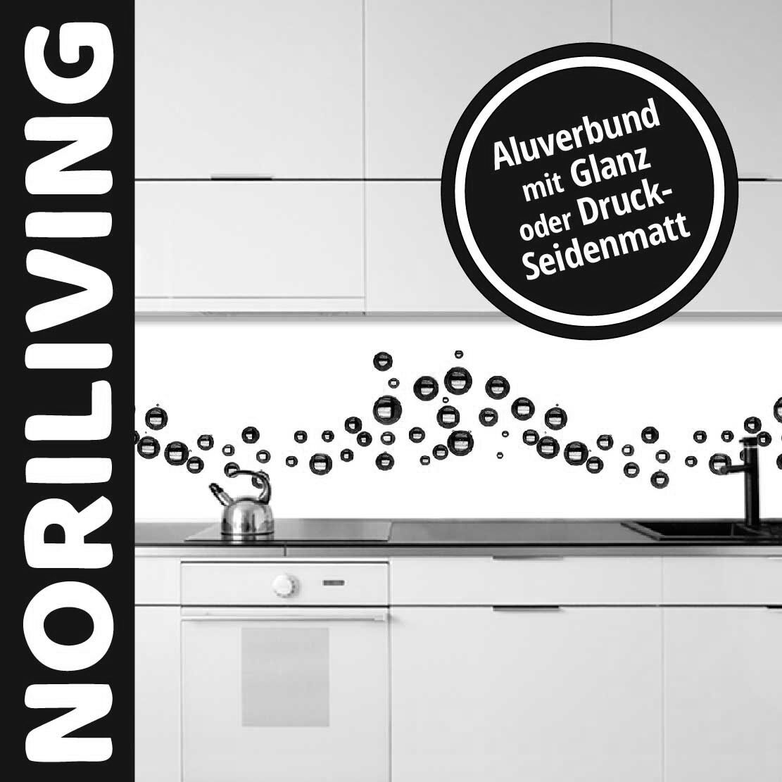 Abbildung einer Küchenrückwand mit Motiv Fliesen Pastellfarben 557 schwarz-weiß