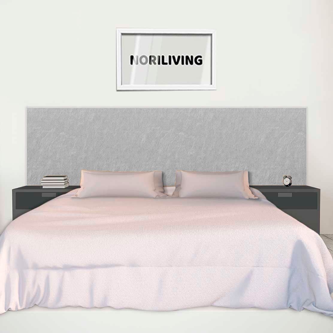 im Schlafzimmer eingebaute Bettrückwand mit Motiv beiger Stein-Textur Hintergrund 523 schwarz-weiß