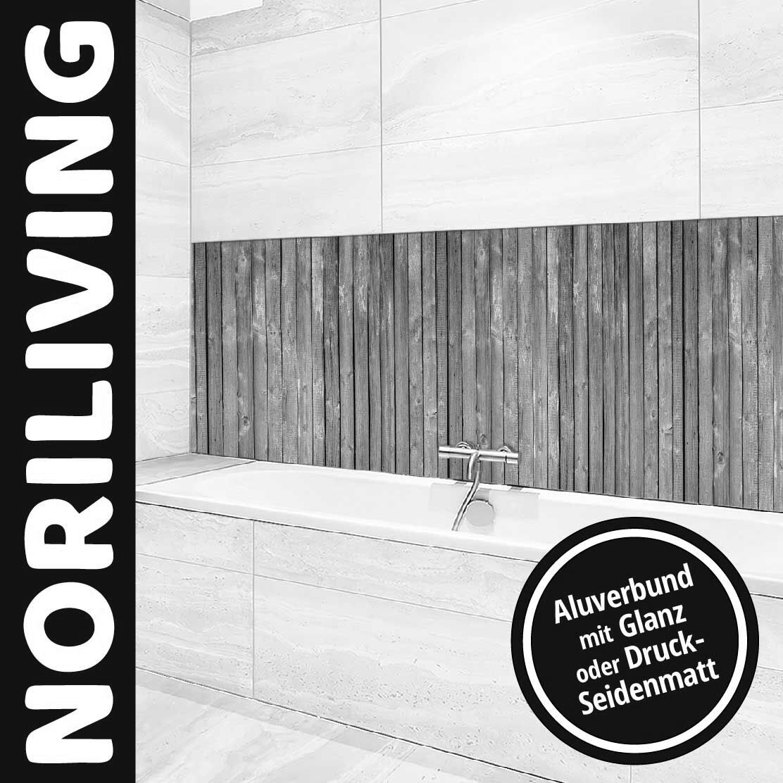 Ansicht des Badrückwand-Motivs Holz Textur Hintergrund 171 schwarz-weiß Oberkante