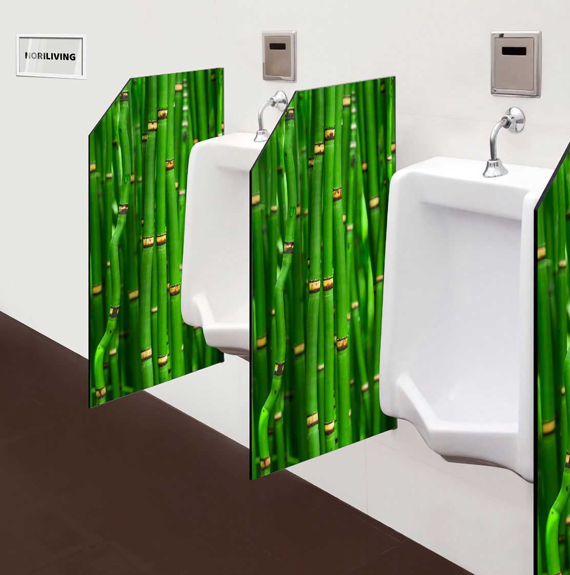 in der Toilette eingebaute Schamwand mit Motiv Feiner Bambus 970