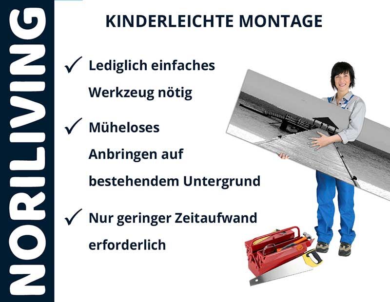 NORILIVING Wandbild leicht zu montieren, erfordert nur einfaches Werkzeug und minimalen Zeitaufwand