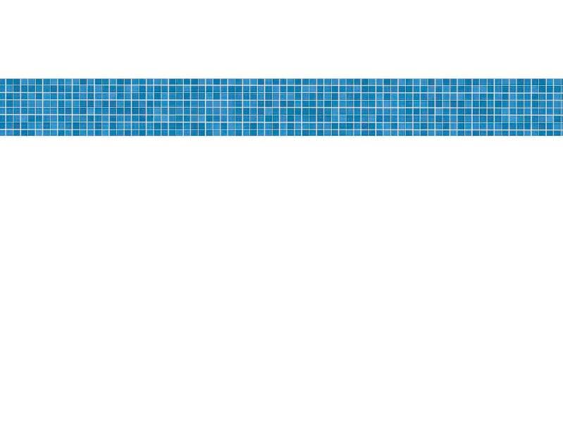 Reihe von kleinen blauen Mosaikfliesen als Dekoration für Wandverkleidungen