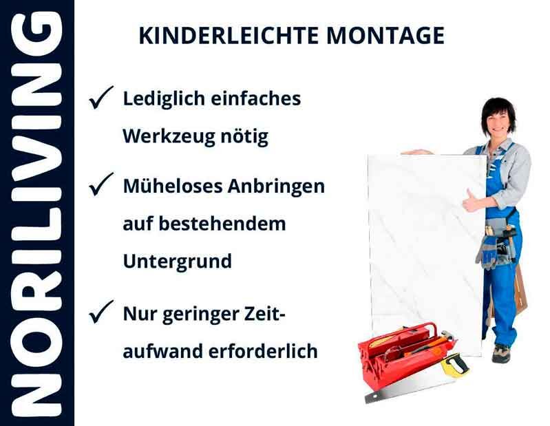 NoriLiving Produkt, das eine kinderleichte Montage mit einfachem Werkzeug und wenig Zeitaufwand ermöglicht