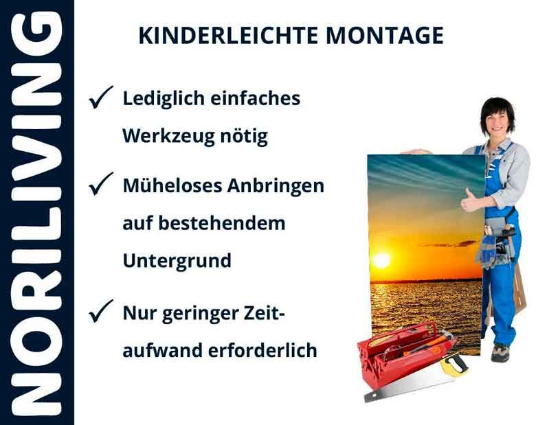 Noriliving bietet einfache Montage mit minimalem Aufwand und Werkzeug