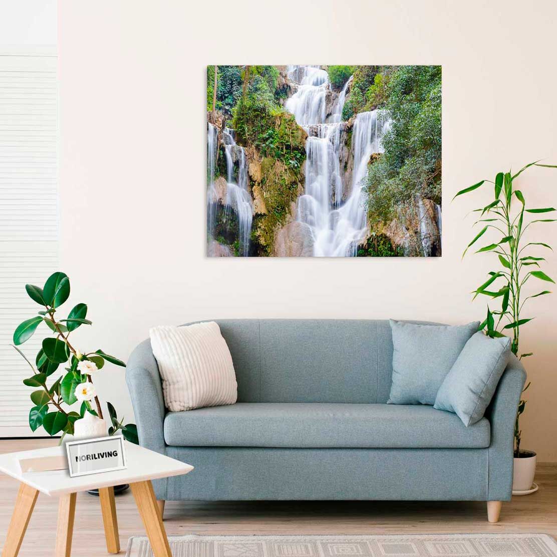 Wandbild über dem Sofa mit Motiv Wasserfall in Asien 829
