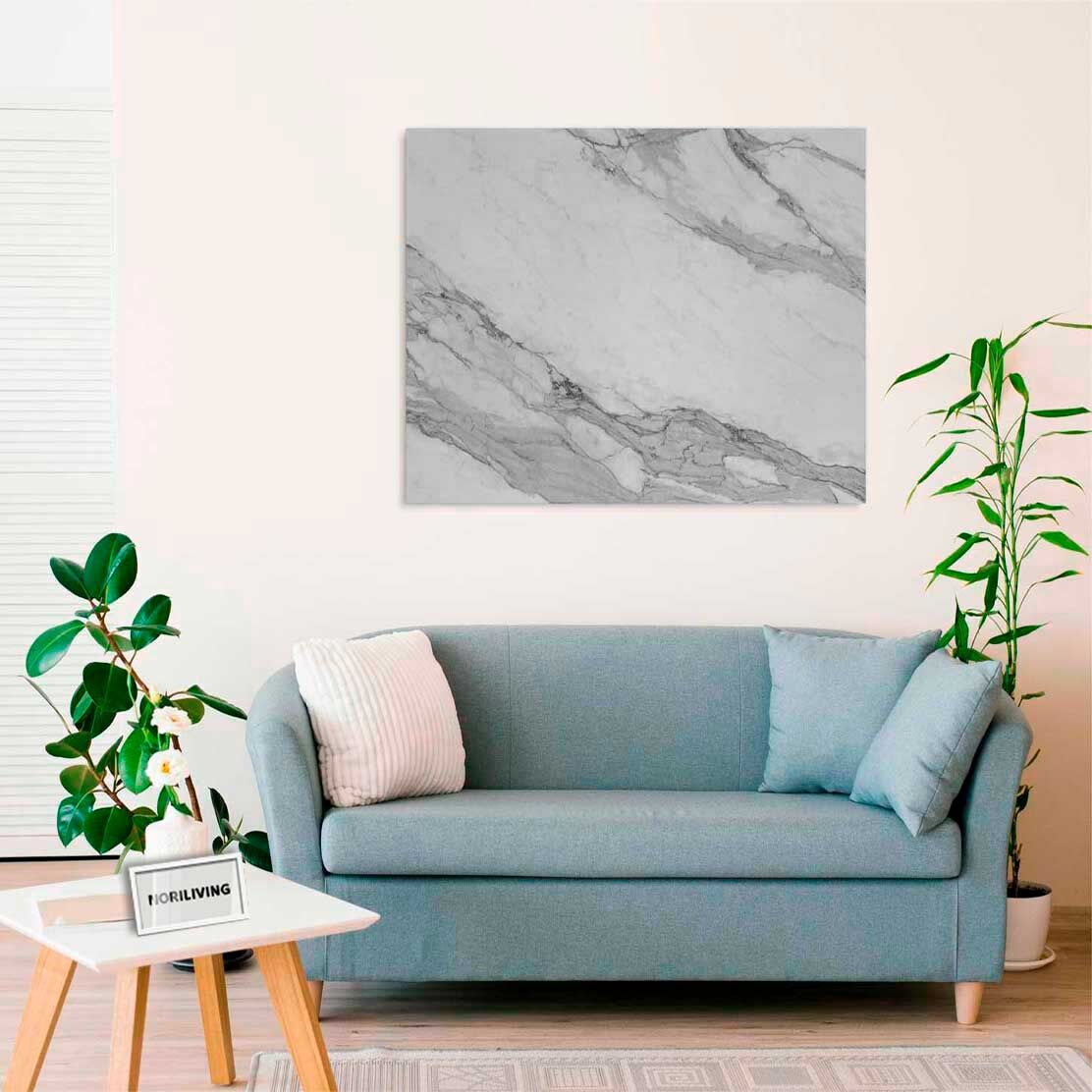 Wandbild über dem Sofa mit Motiv Marmor beige 117 schwarz-weiß