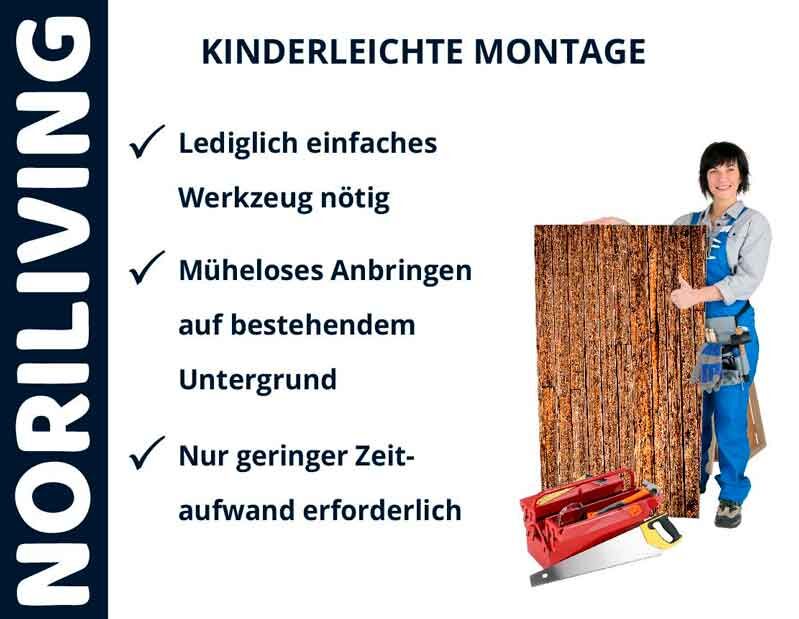 Montagehinweise von NORILIVING: Einfache Installation mit minimalem Werkzeug und Zeitaufwand