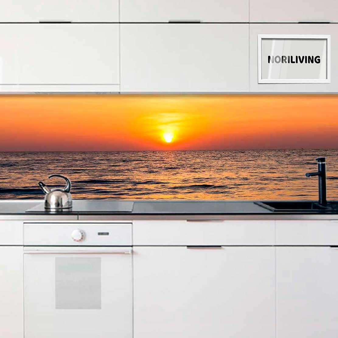 in der Küche eingebaute Küchenrückwand Profiline mit Motiv Meer Sonnenuntergang 382
