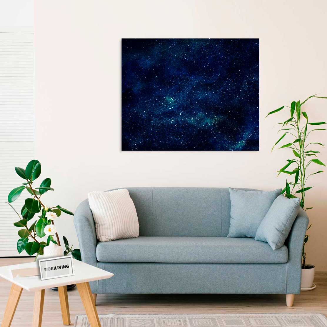 Wandbild über dem Sofa mit Motiv Weltraum mit Sternen 238