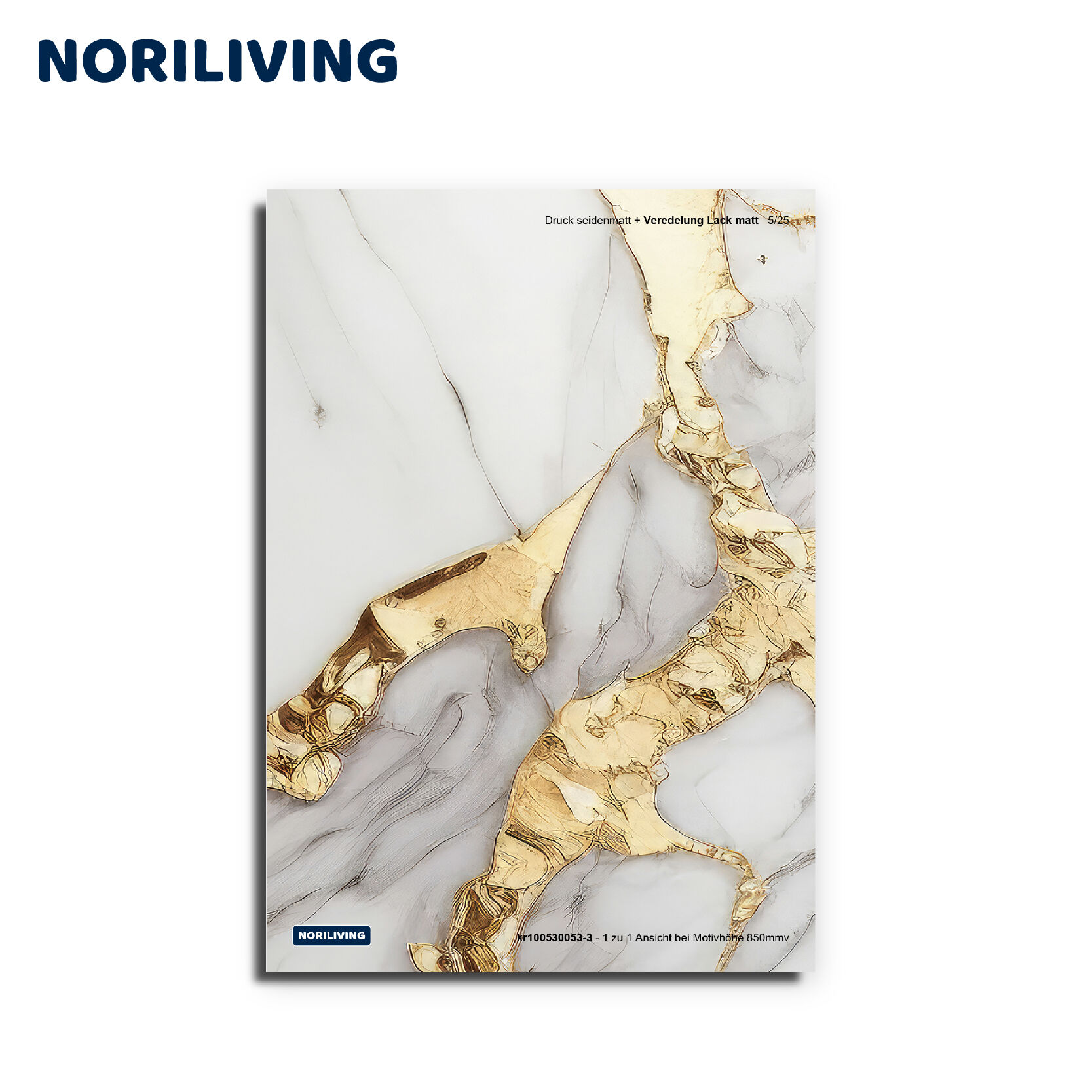 Elegantes Wandbild mit Marmor- und Goldveredelung von NORILIVING, geeignet für moderne Inneneinrichtungen