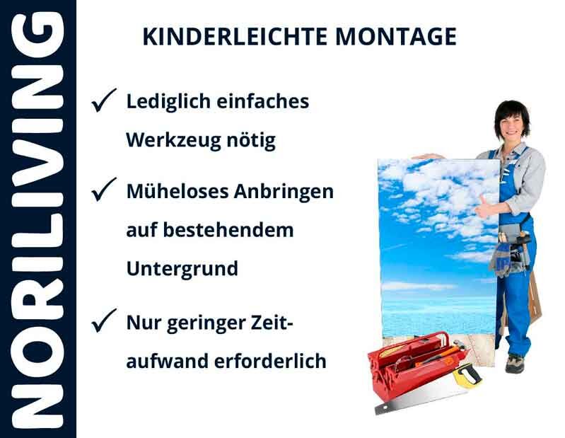 Montageanleitung von Noriliving: Einfaches Anbringen an bestehendem Untergrund mit geringem Zeitaufwand