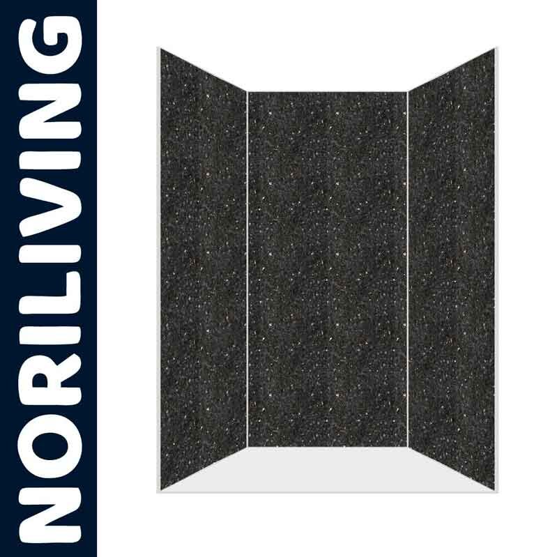 Schwarzer dreiteiliger Paravent von NORILIVING mit modernem Muster