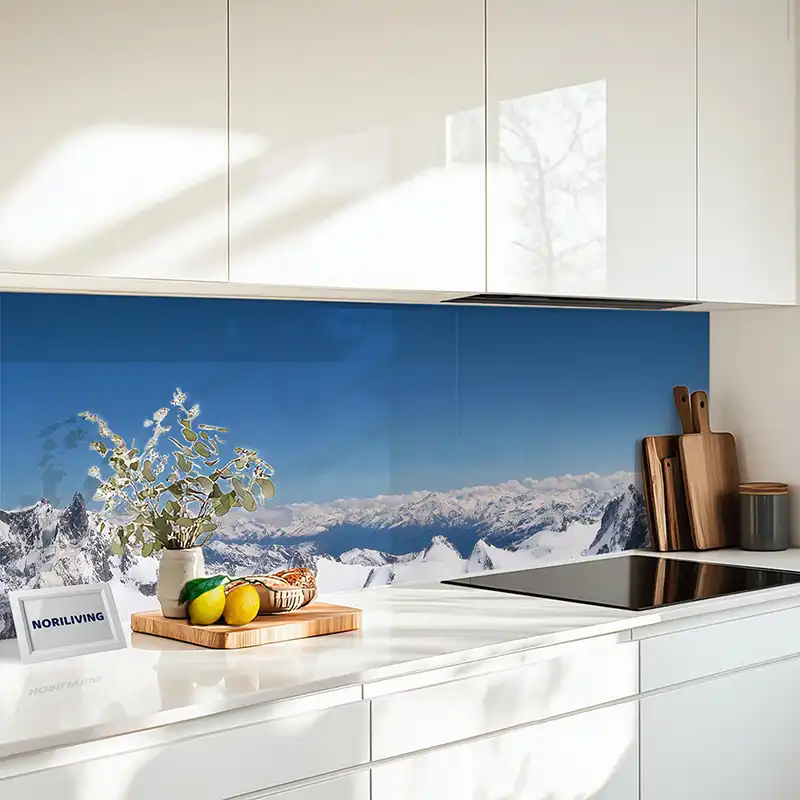 Küchenrückwand Alu Panoramablick auf Chamonix Mont Blanc in Frankreich 502