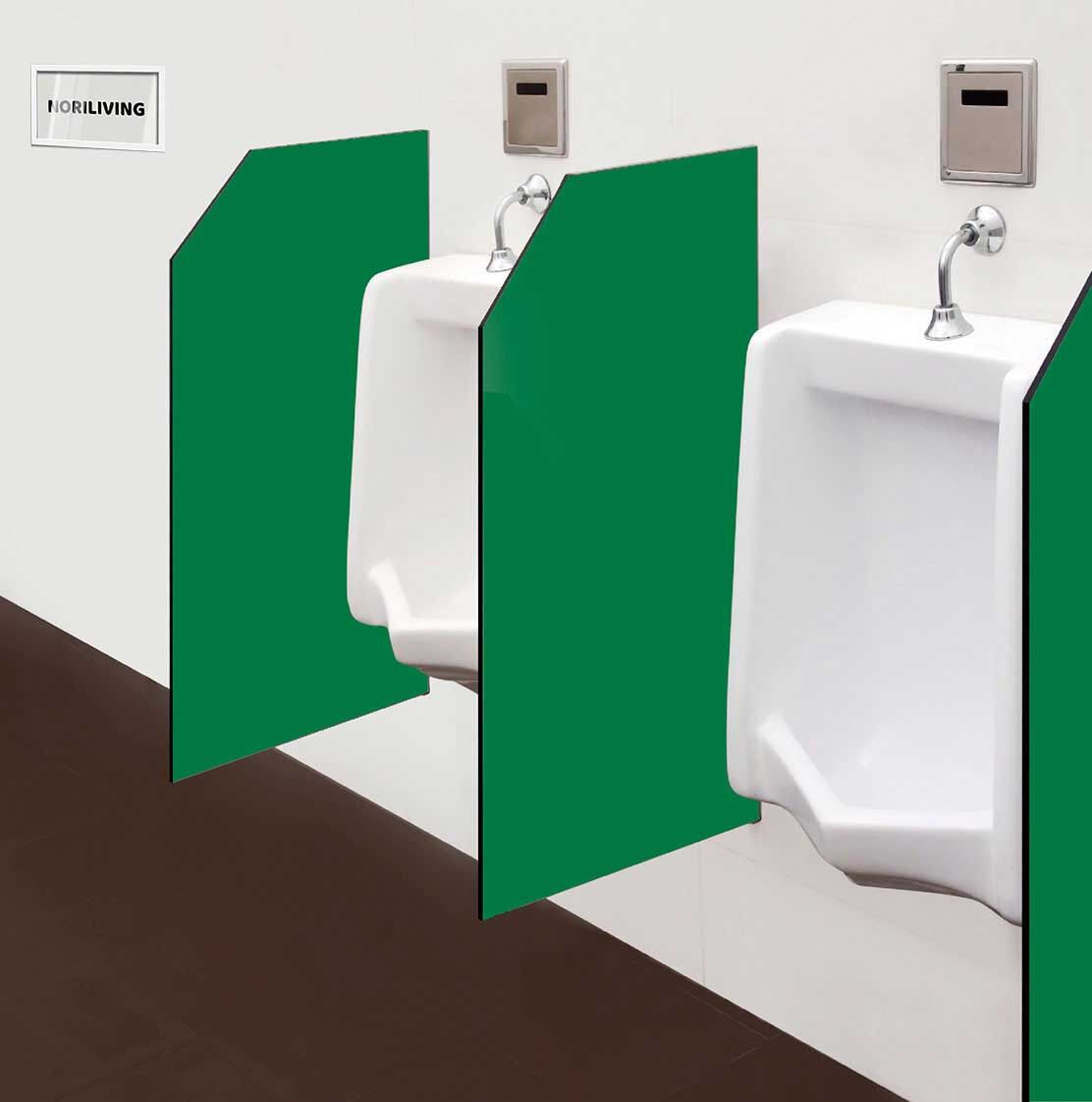 in der Toilette eingebaute Schamwand mit Motiv Unifarbe Grün 2341