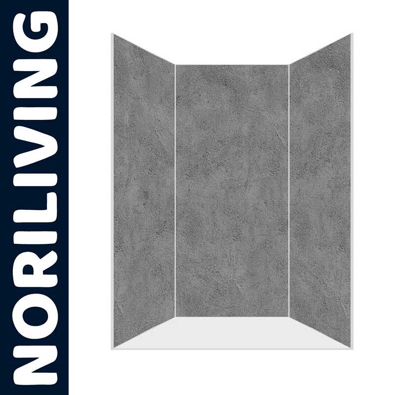 Duschwand von Noriliving in moderner grauer Steinoptik