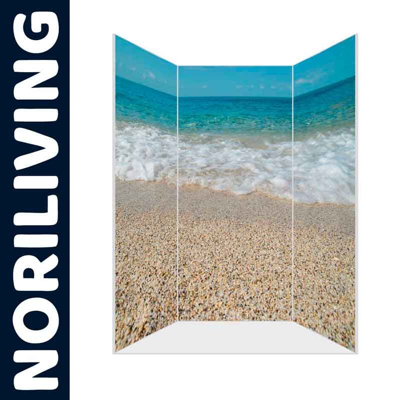 Paravent mit Strandmotiv und Wellen von NORILIVING