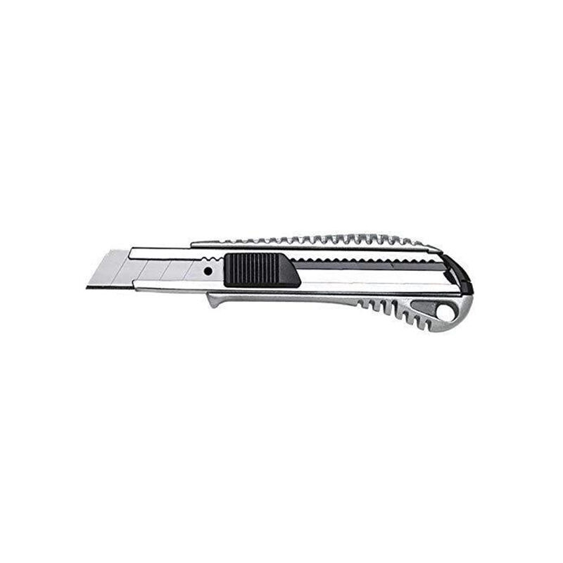 Ergonomisches Cuttermesser mit einziehbarer Klinge Silbernes Cuttermesser mit einziehbarer Klinge und ergonomischem Griff