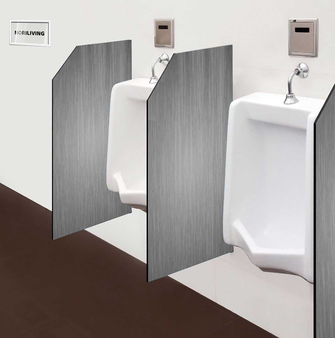 in der Toilette eingebaute Schamwand mit Motiv türkis-blauer gestreifter Hintergrund 285 schwarz-weiß