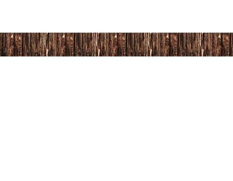 Leiste mit dunklem Holzdesign auf weißem Hintergrund