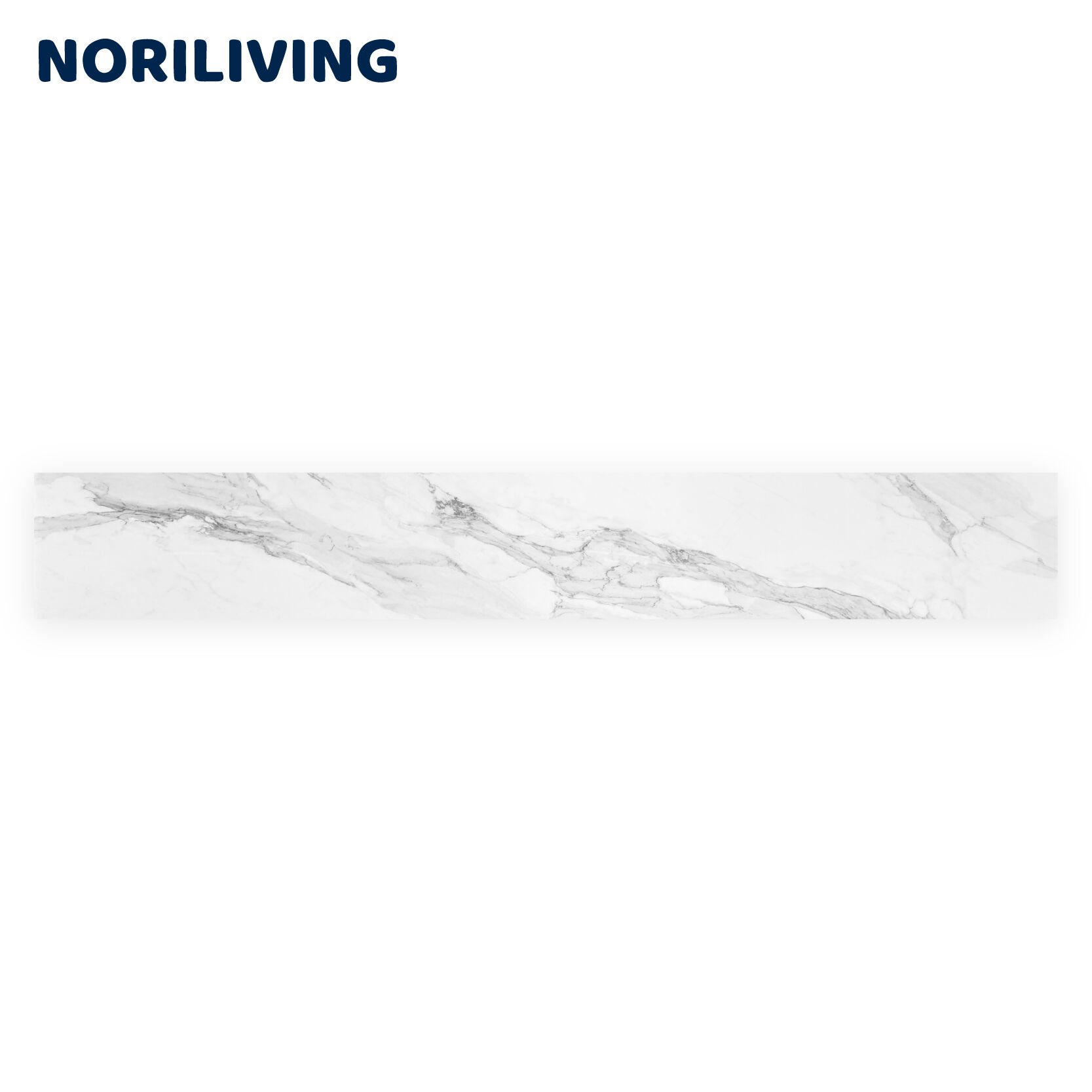 Lange weiße Küchenrückwand mit Marmoroptik von NORILIVING