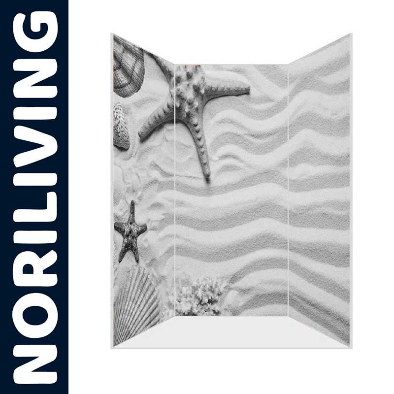 Dekorativer Noriliving Raumteiler mit Sandstrand und Seesternen