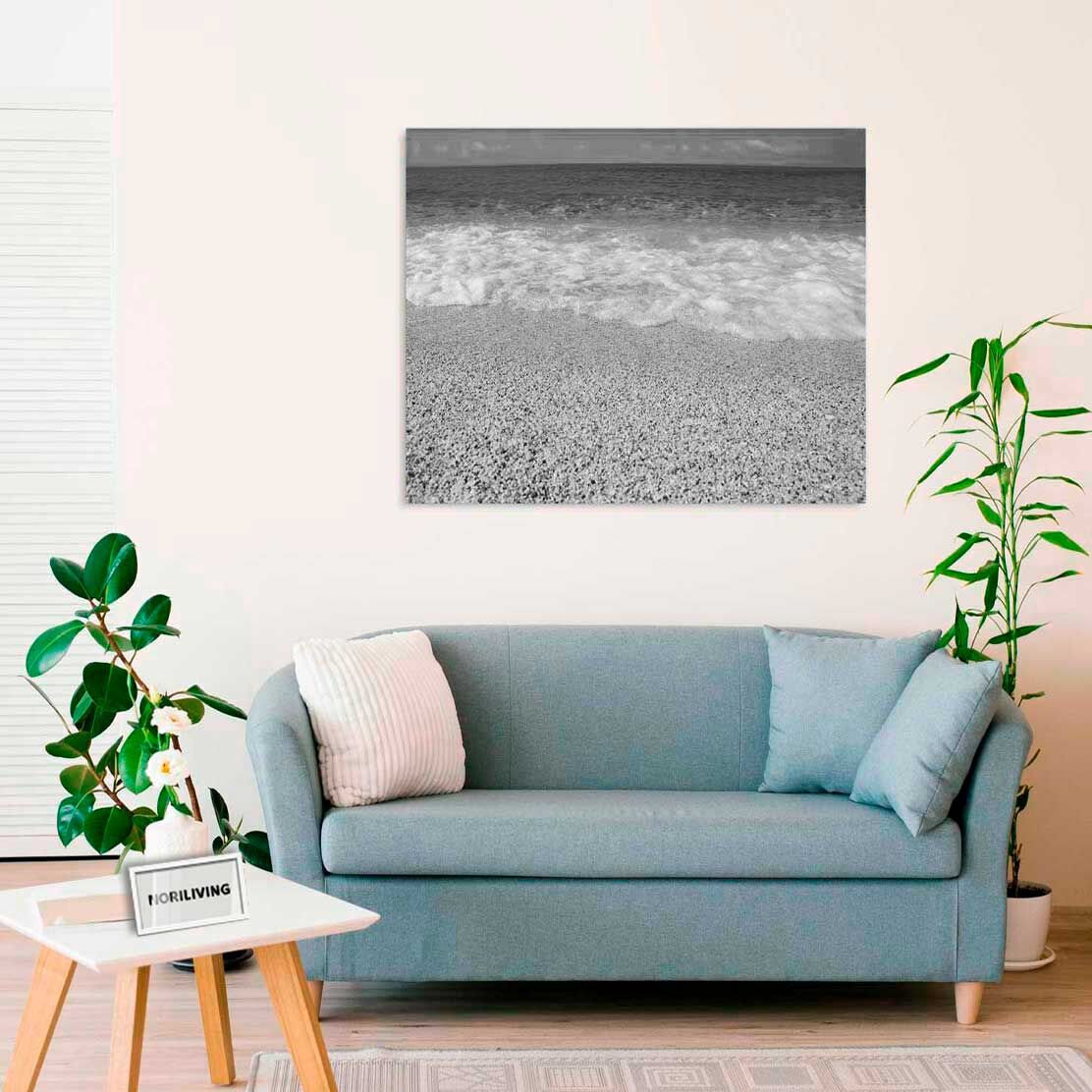 Wandbild über dem Sofa mit Motiv Am Strand 839 schwarz-weiß
