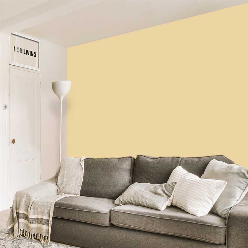 im Wohnzimmer eingebaute Wohnzimmerrückwand mit Motiv Unifarbe Beige 2339