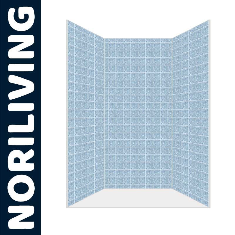 Abbildung einer Nischen-Duschrückwand mit Motiv Fliesenoptik 102
