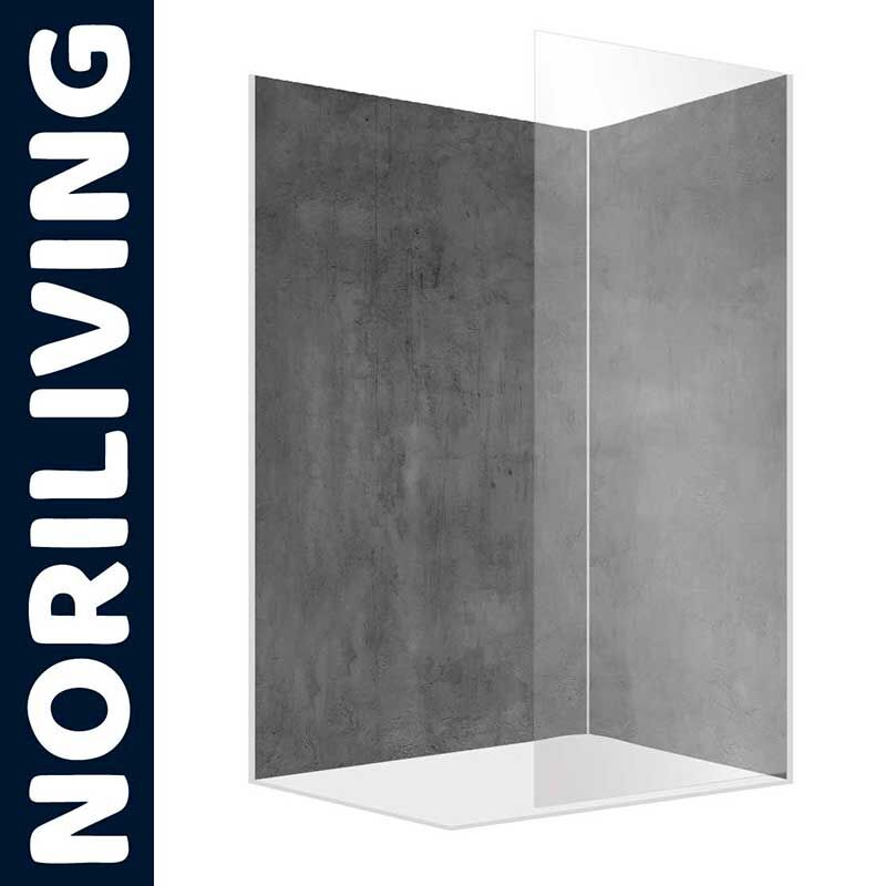 Duschwand in moderner Betonoptik von der Marke Noriliving