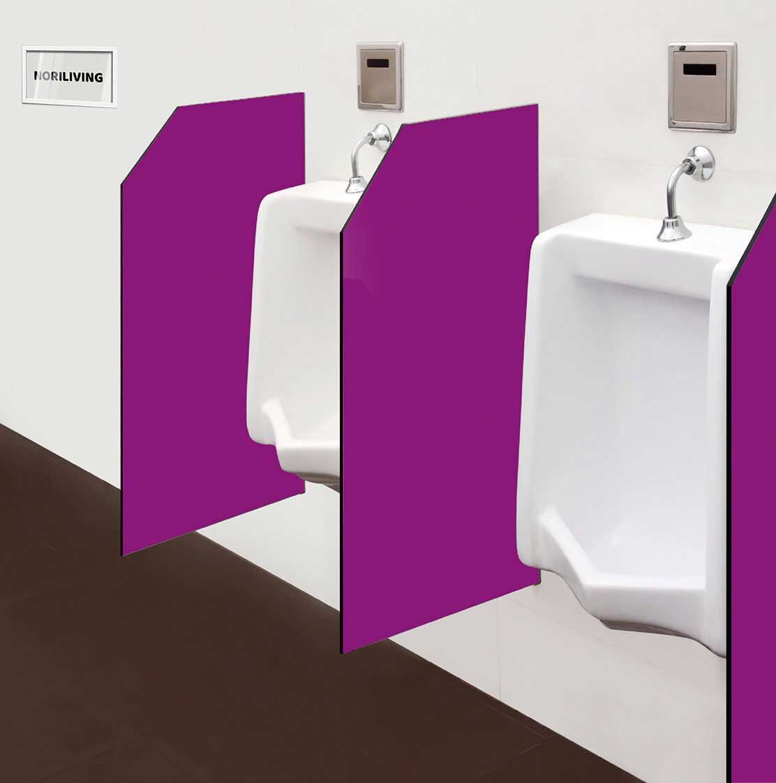 in der Toilette eingebaute Schamwand mit Motiv Unifarbe Purpur 2369