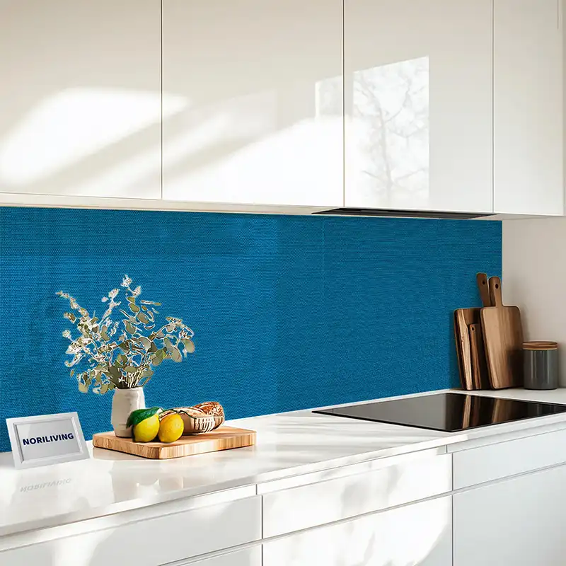 Küchenrückwand Alu 1-4 teilig Gewebestruktur Blau 2225
