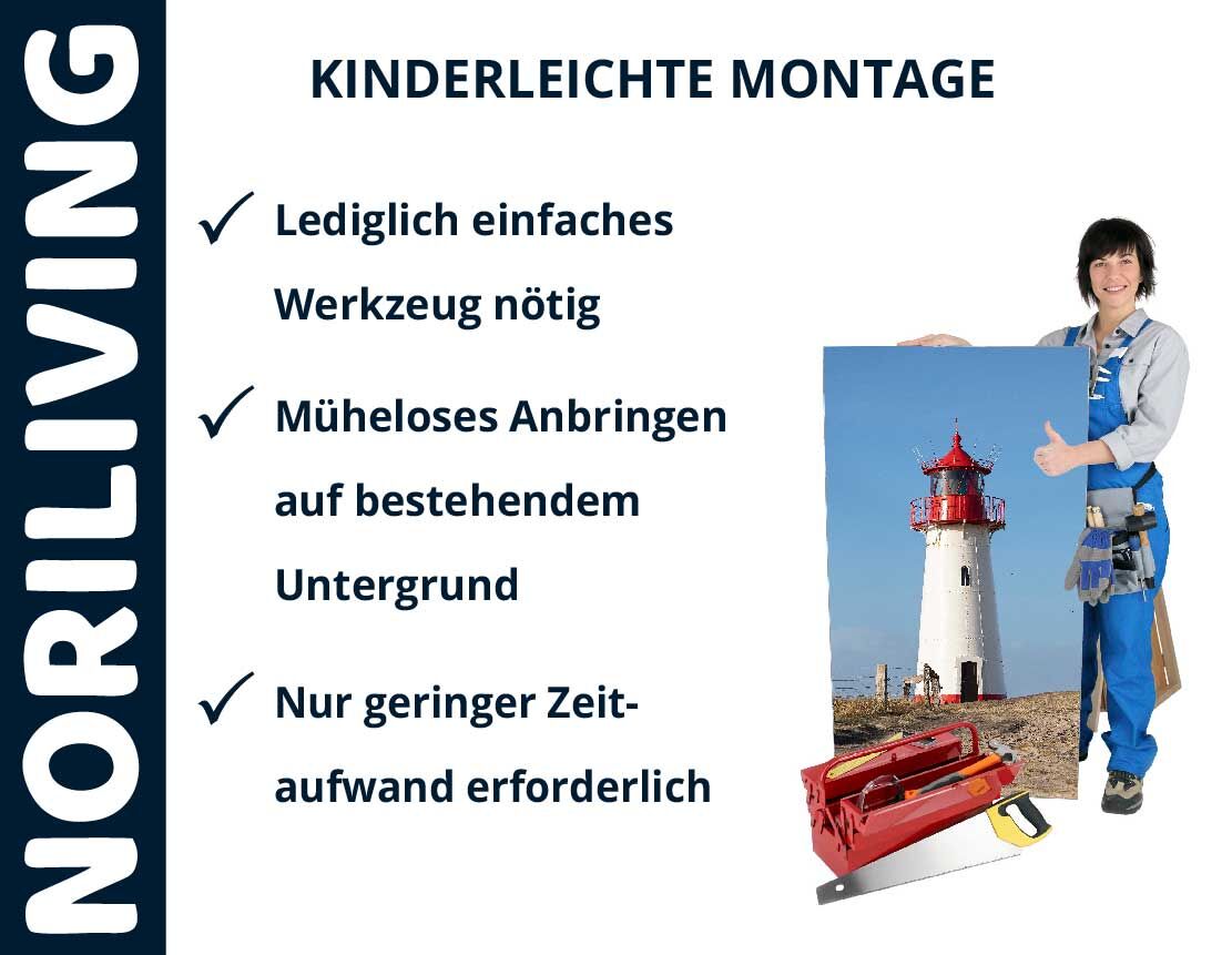 Aufzählung der Vorteile einer Duschrückwand aus Aluverbund