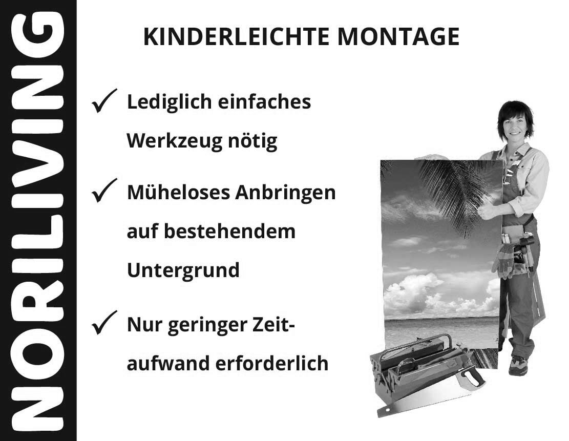 Aufzählung der Vorteile einer Badrückwand aus Aluverbund