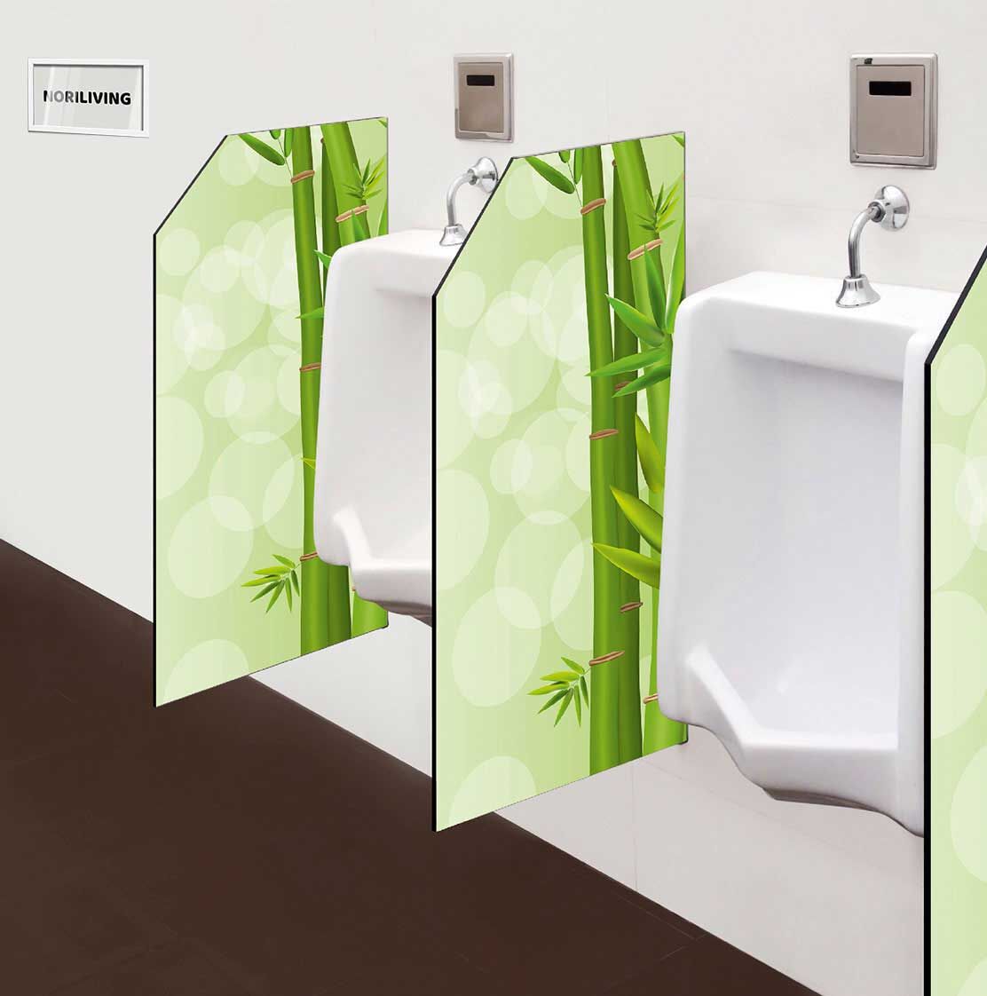 in der Toilette eingebaute Schamwand mit Motiv Bambus 664