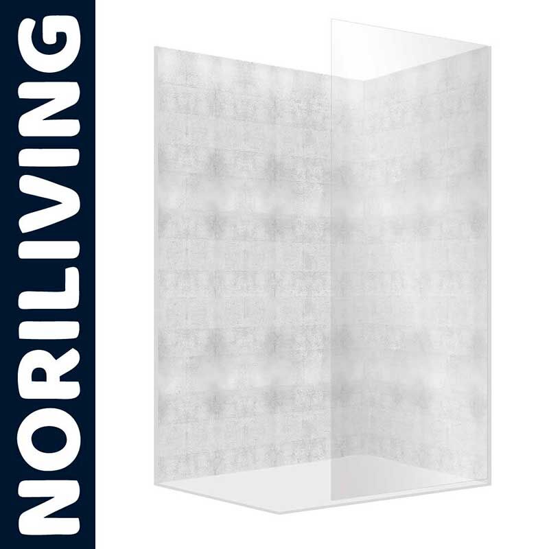 Eck-Duschwand von NORILIVING mit klarem Glas und modernem Design