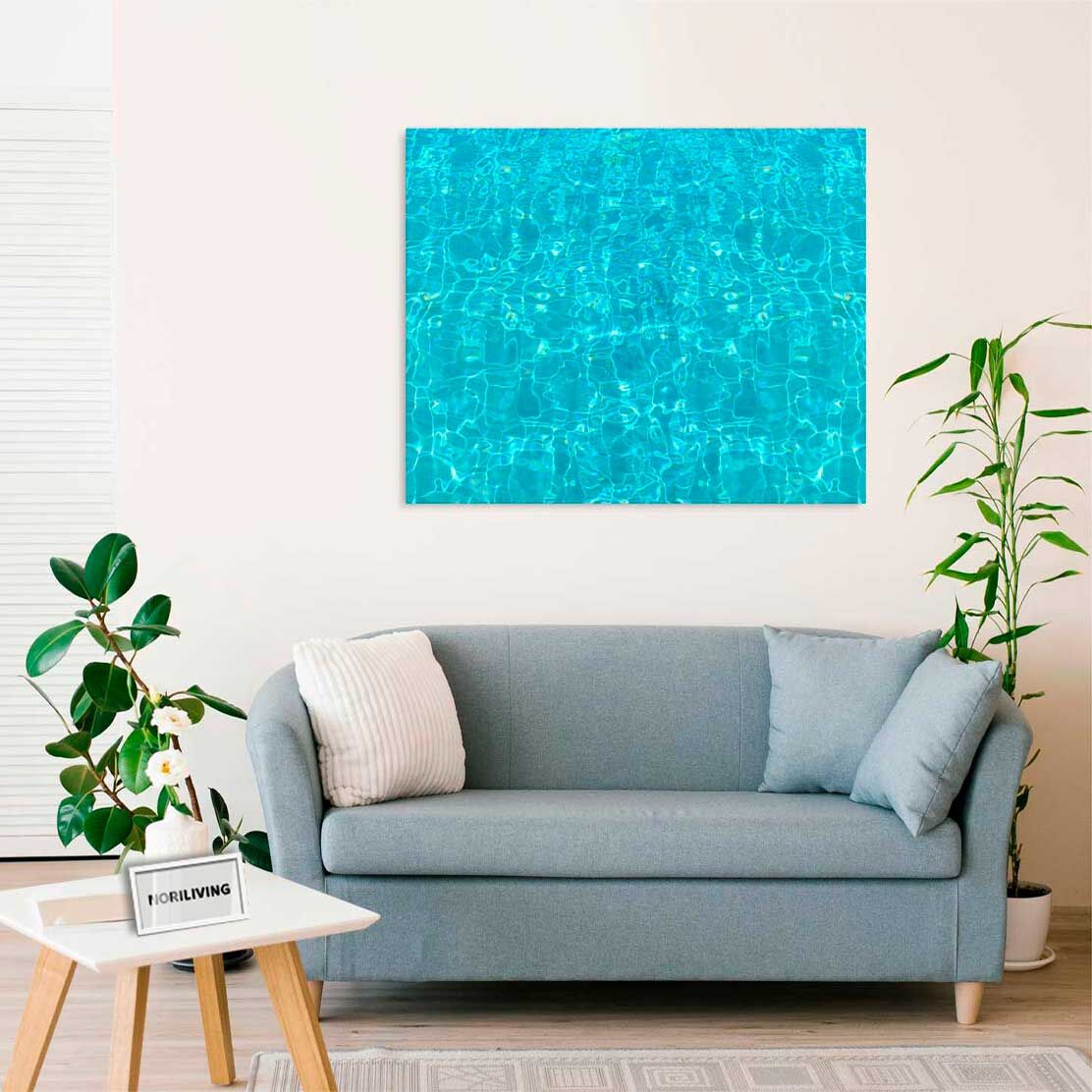 Wandbild über dem Sofa mit Motiv Türkises Wasser im Schwimmbecken 645