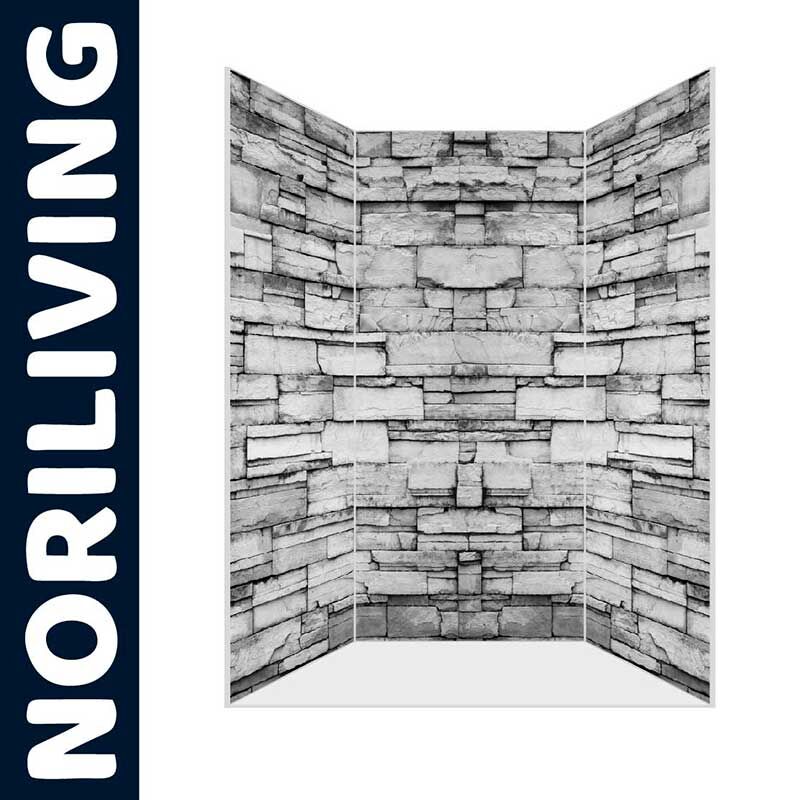 Raumtrenner mit 4 Paneelen in Steinmauer-Design von Noriliving
