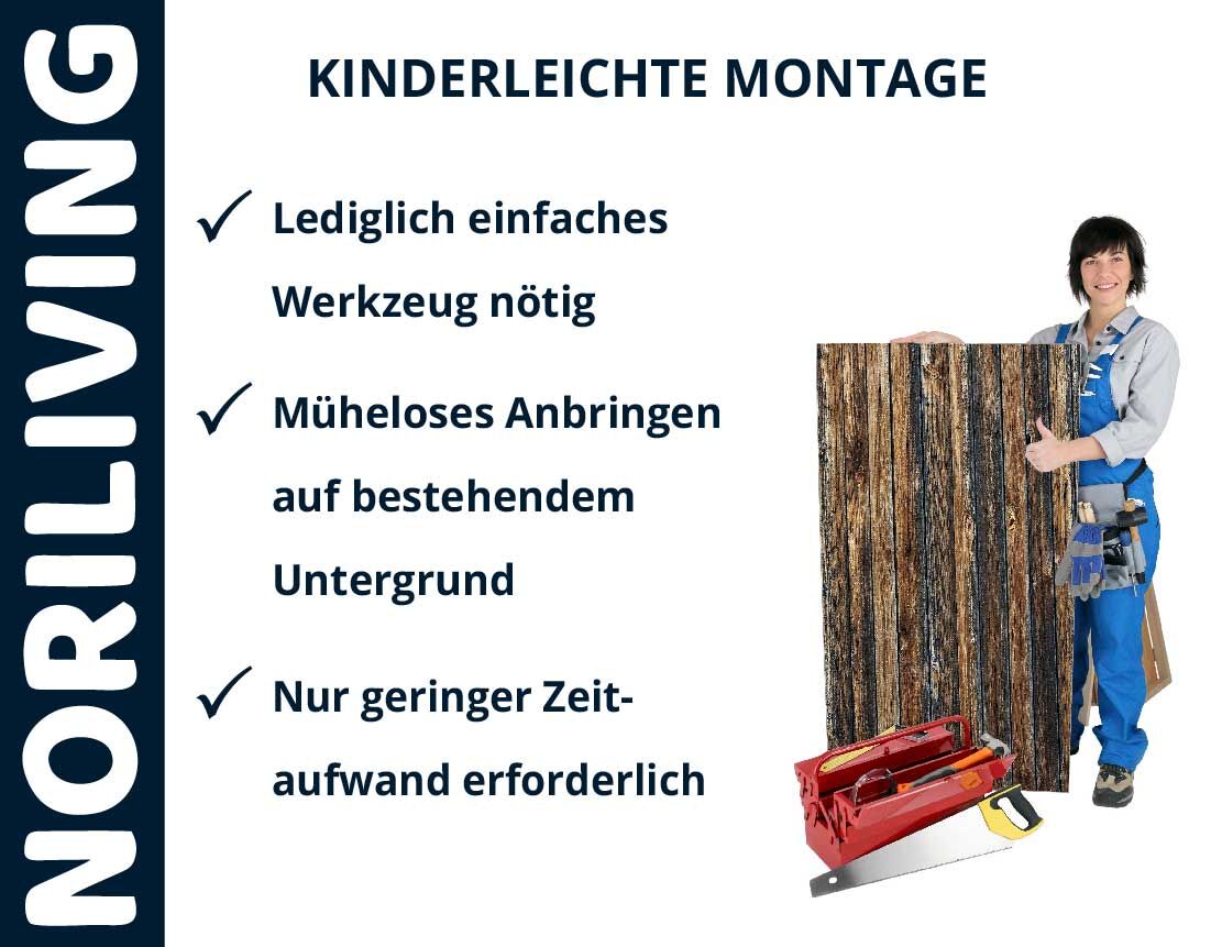 Aufzählung der Vorteile einer Badrückwand aus Aluverbund