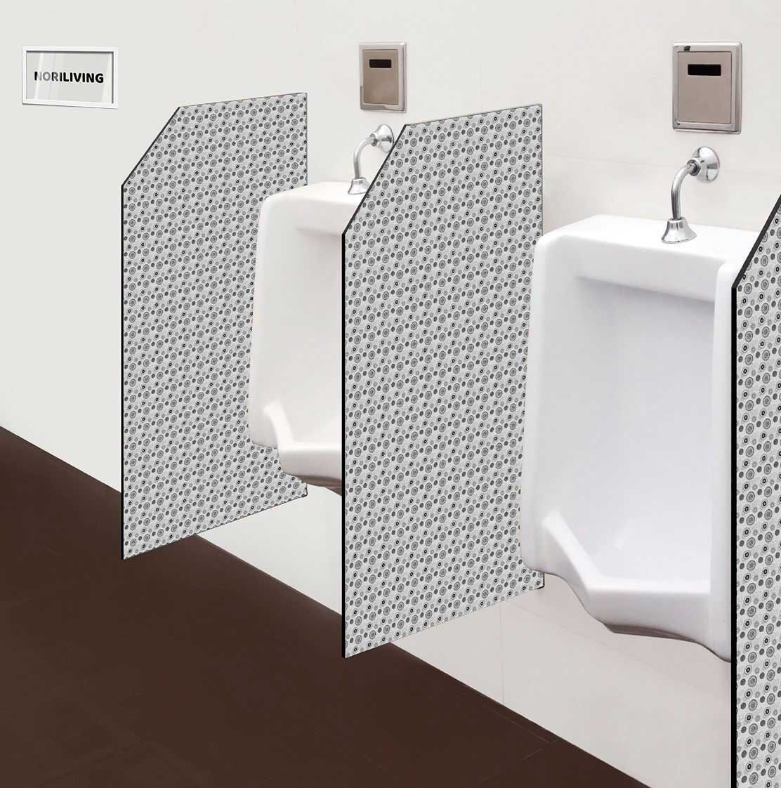 in der Toilette eingebaute Schamwand mit Motiv Blume Hintergrundmuster 375 schwarz-weiß
