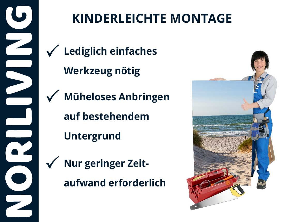 Aufzählung der Vorteile einer Badrückwand aus Aluverbund