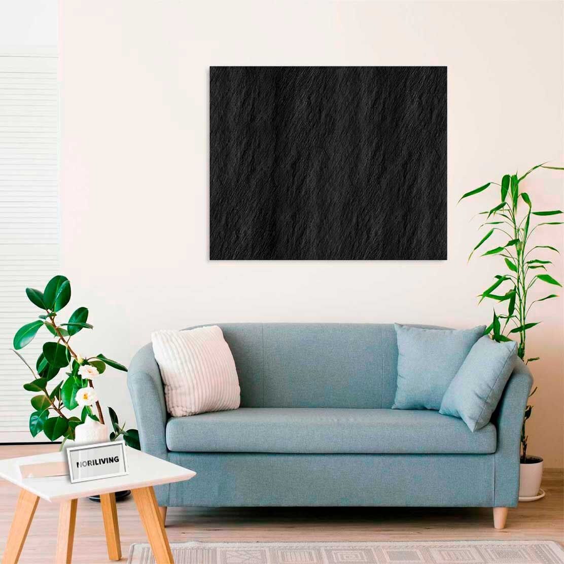 Wandbild über dem Sofa mit Motiv schwarzer Steinhintergrund 408 schwarz-weiß