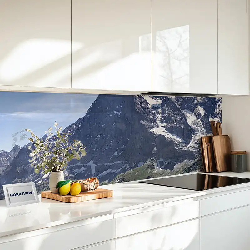 Küchenrückwand Alu Panoramablick auf Eiger, Mönch und Jungfraujoch, Schweiz 758