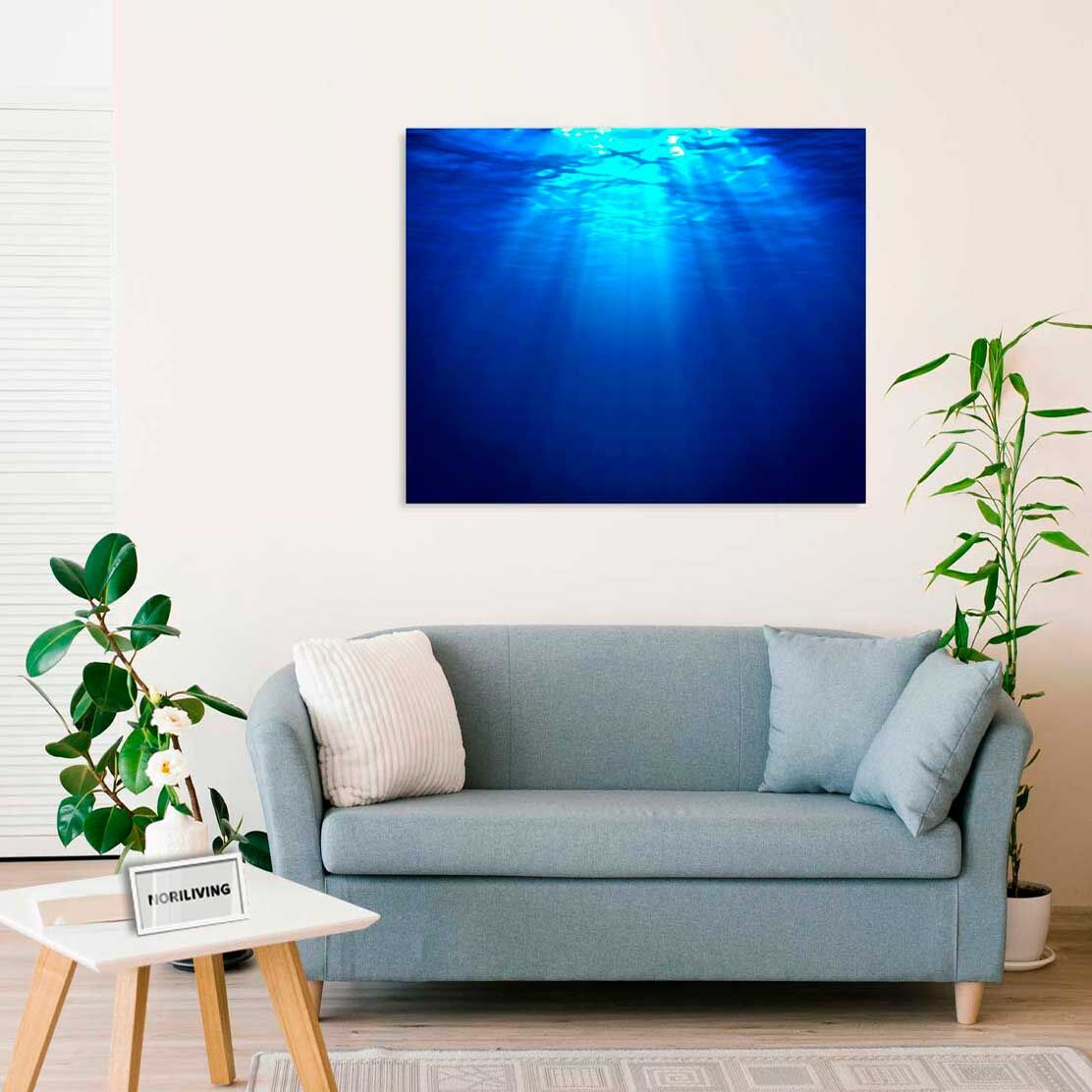 Wandbild über dem Sofa mit Motiv Lichteinfall Unterwasser 606