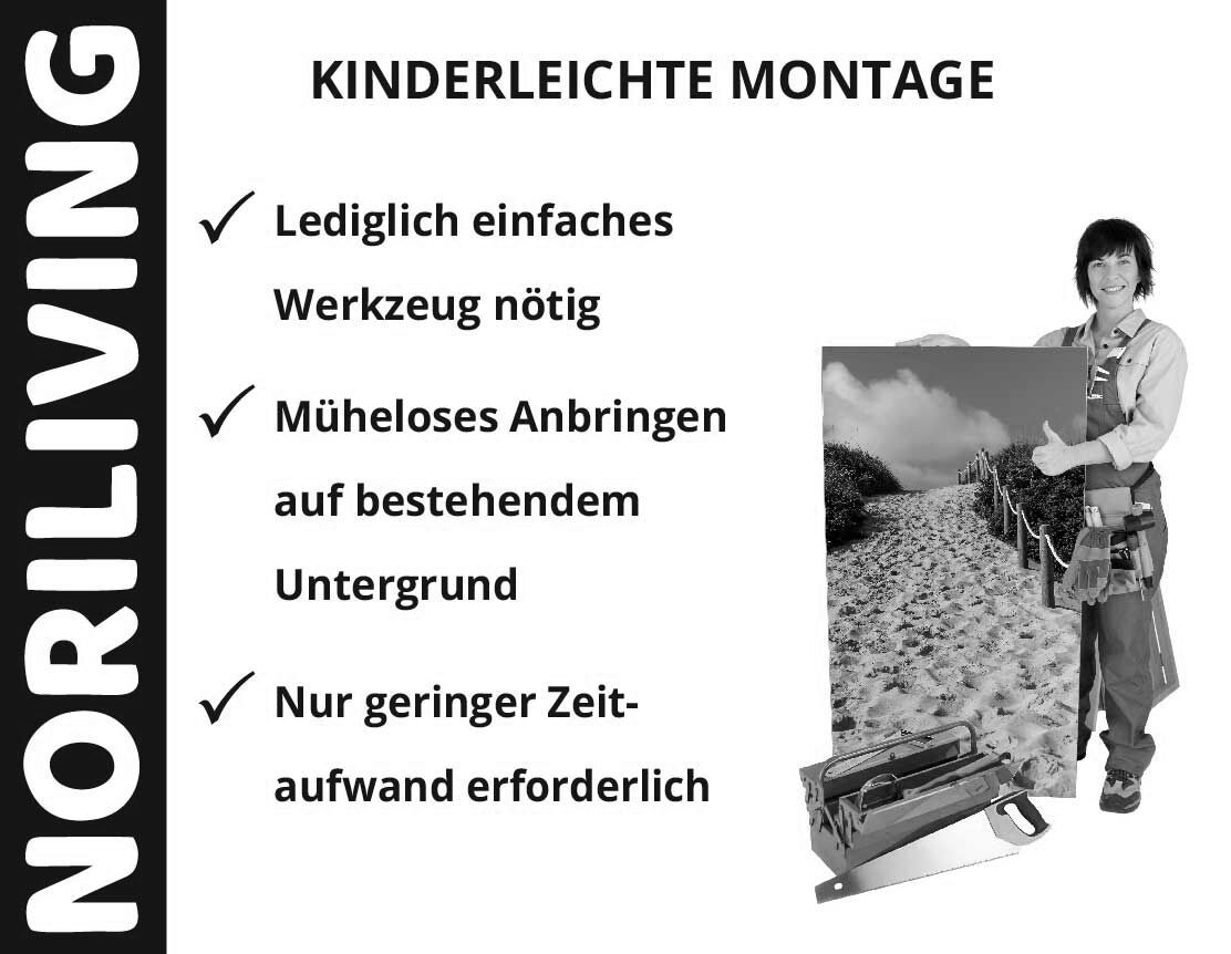 Aufzählung der Vorteile einer Badrückwand aus Aluverbund