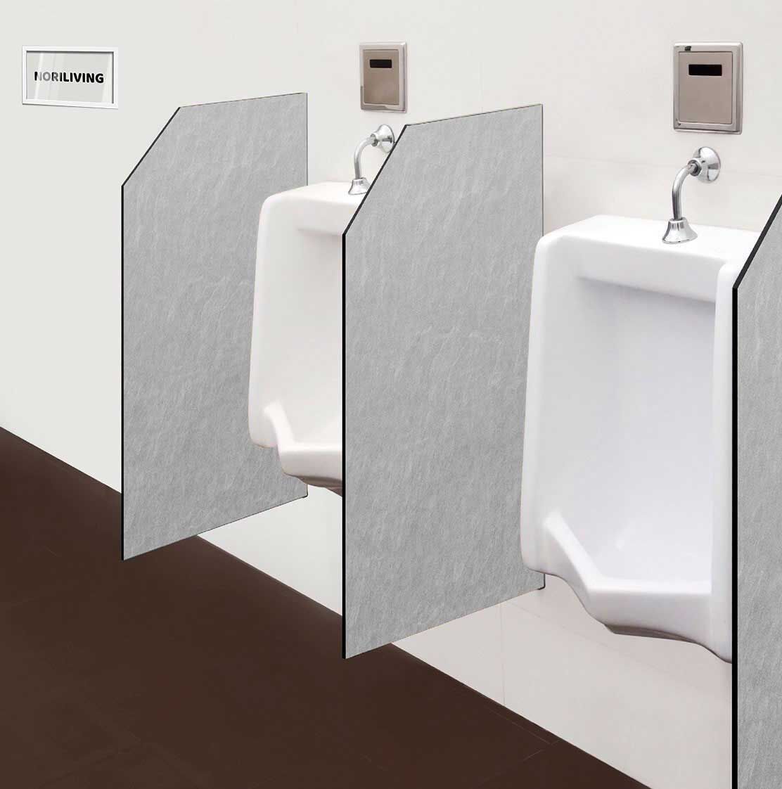 in der Toilette eingebaute Schamwand mit Motiv beiger Stein-Textur Hintergrund 523 schwarz-weiß