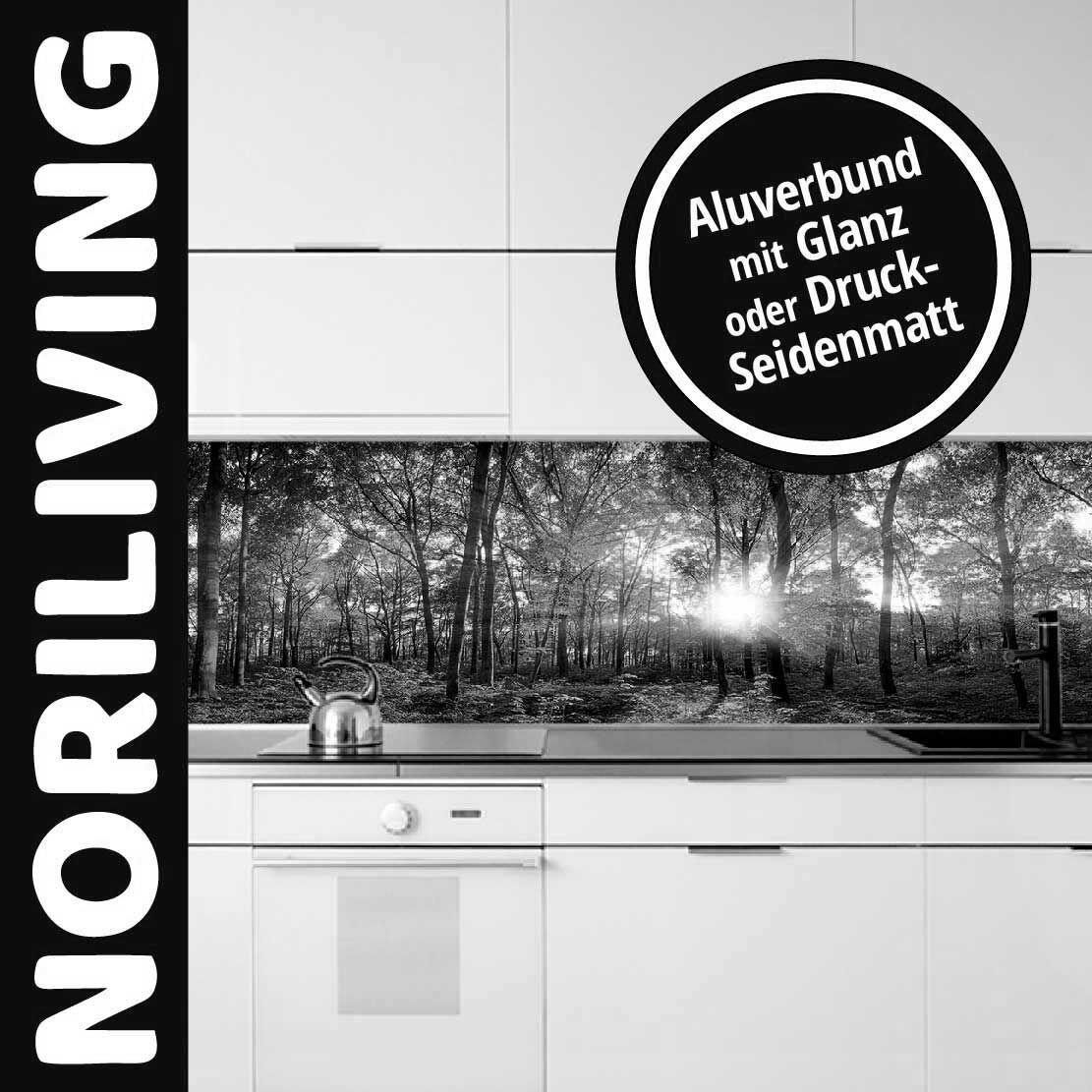 Küchenrückwand aus Aluverbund mit Waldlandschaft, erhältlich in glänzender oder seidenmatter Ausführung, Küche von NORILIVING