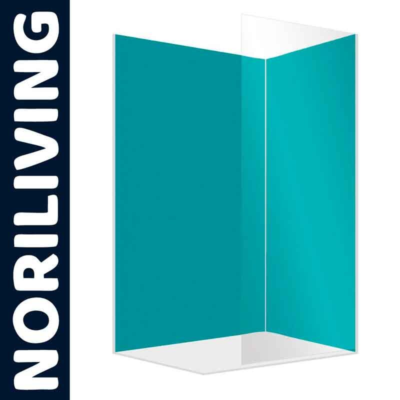 Noriliving Glas-Eckdusche in türkisblauer Farbe