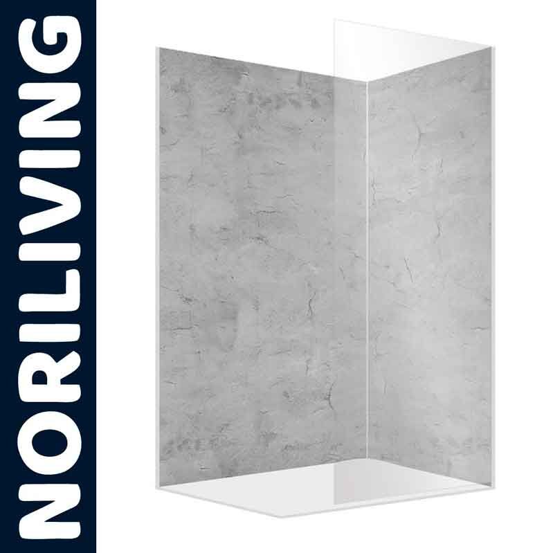 Duschwand in schickem Betonoptik-Design von Noriliving