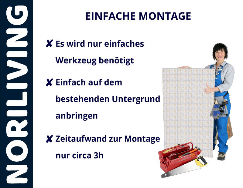 Aufzählung der Vorteile einer Duschrückwand aus Aluverbund